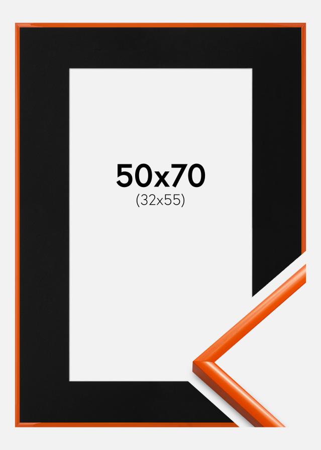 Marco New Lifestyle Naranja 50x70 cm - Paspartú Negro 33x56 cm