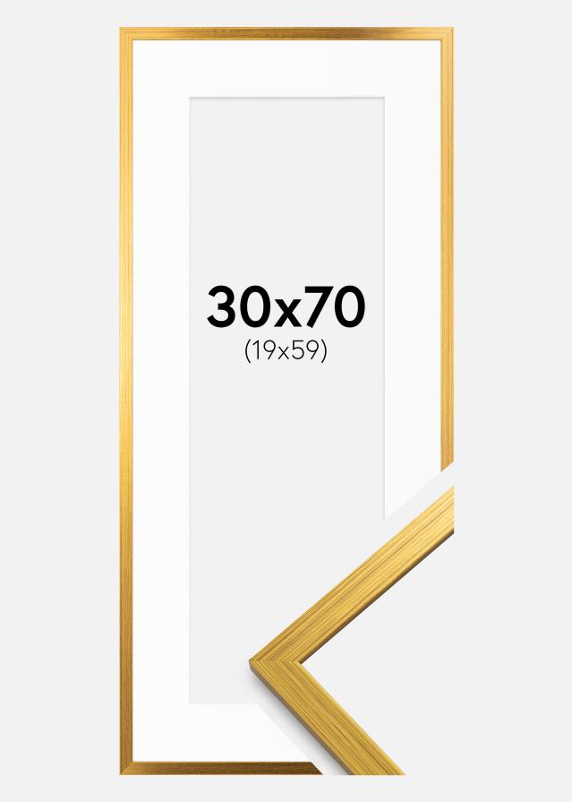 Marco Edsbyn Dorado 30x70 cm - Paspartú Blanco 20x60 cm