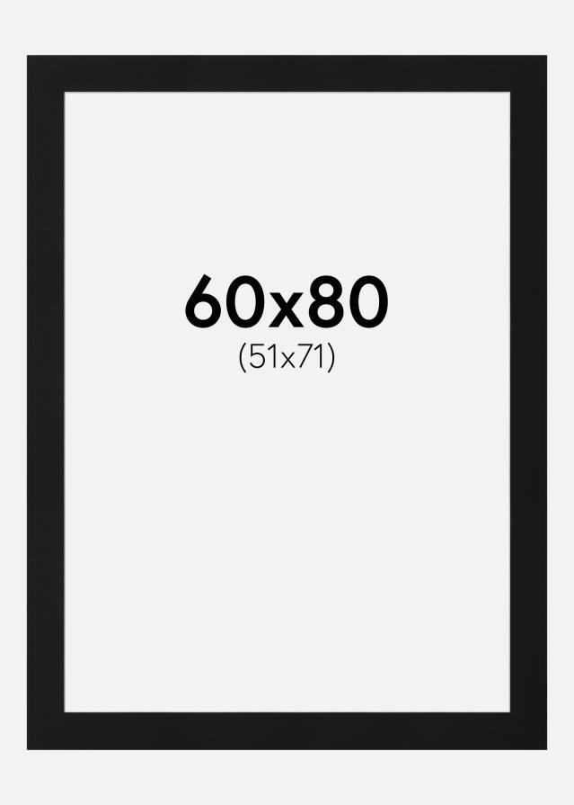 Paspartú Negro Estándar (Borde interior blanco) 60x80 cm (51x71)