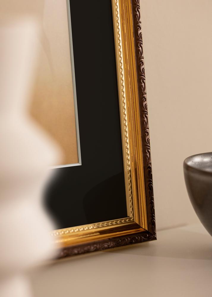 Marco Abisko Dorado 60x80 cm - Paspartú Negro 50x70 cm