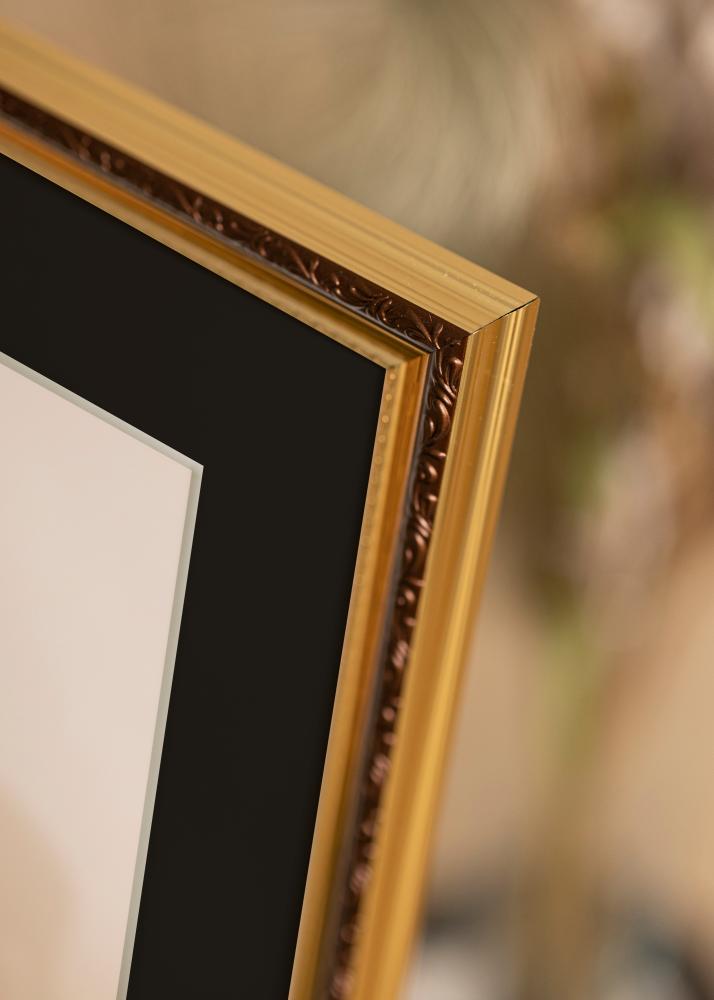 Marco Abisko Dorado 60x80 cm - Paspartú Negro 50x70 cm