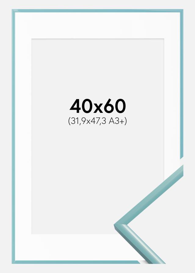 Marco New Lifestyle Turquesa 40x60 cm - Paspartú Blanco 32,9x48,3 cm (A3+)