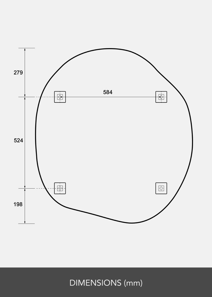 Espejo Vista 100x90 cm