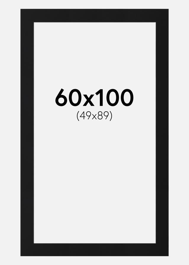 Paspartú Negro Estándar (Borde interior blanco) 60x100 cm (49x89)