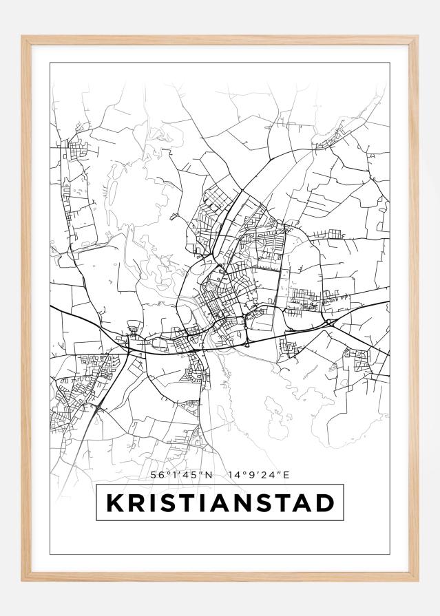 Mapa - Kristianstad - Cartel Blanco