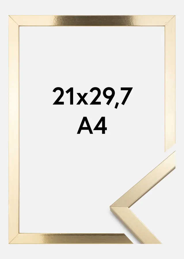 Marco Trendy Vidrio acrílico Dorado 21x29,7 cm (A4)