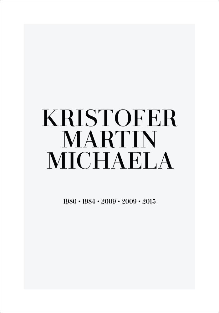 Cuadro de familia - 3 Nombre y Año de nacimiento - Gris