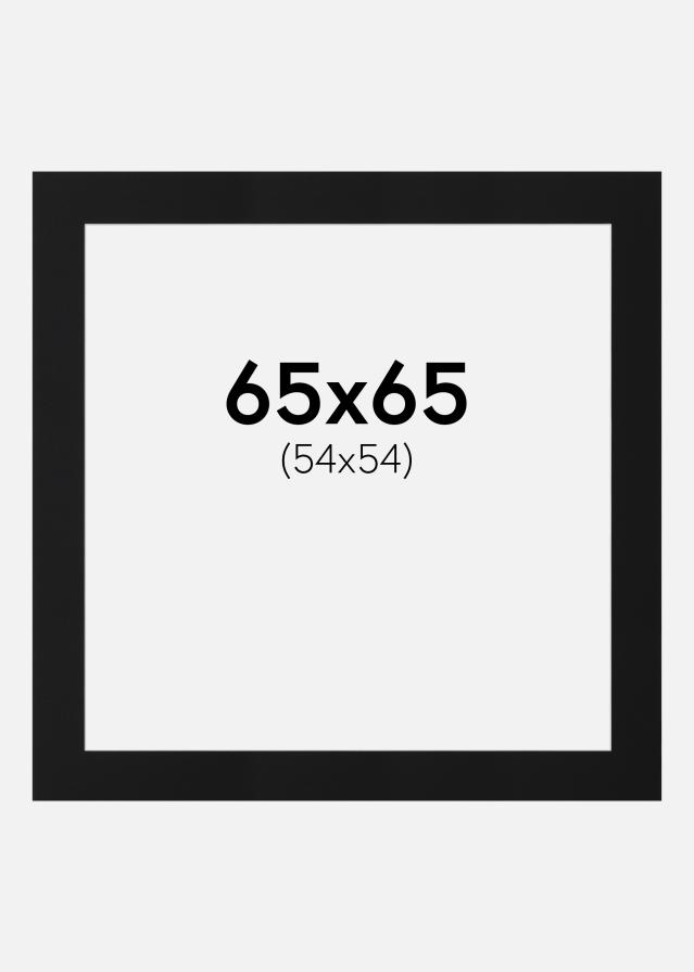 Paspartú Negro Estándar (Borde interior blanco) 65x65 cm (54x54)