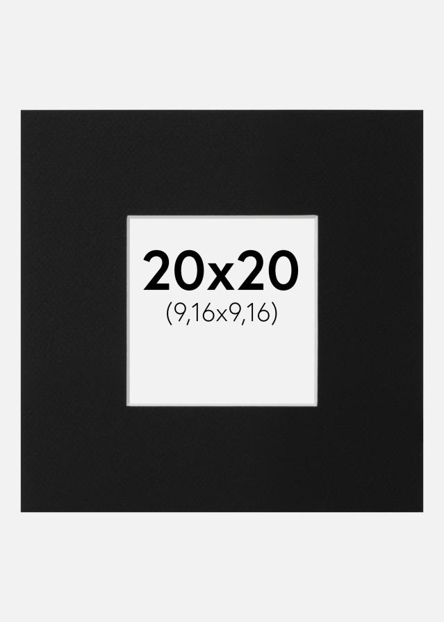 Paspartú Negro Estándar (Borde interior blanco) 20x20 cm (9,16x9,16)