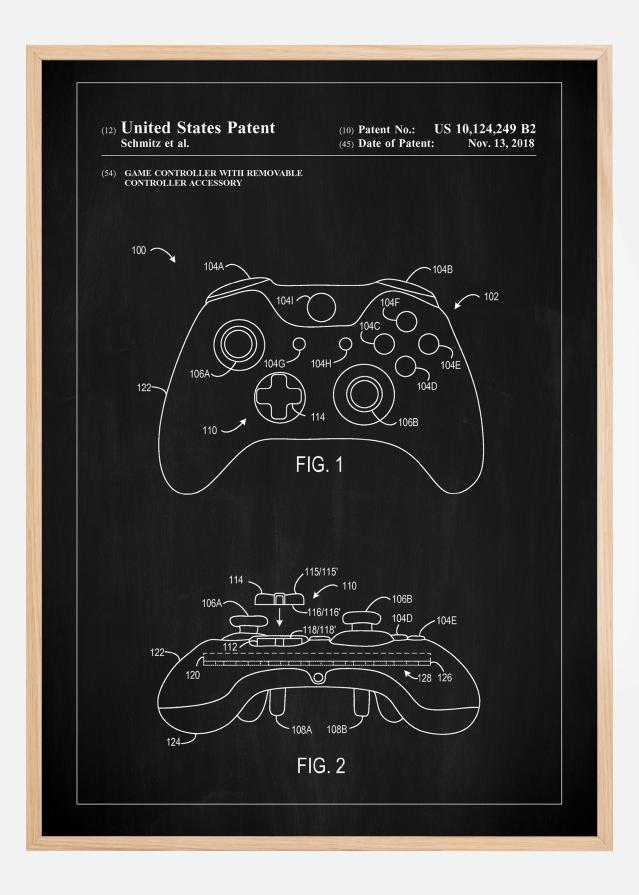Patent Print - Game Controller III - Black Póster