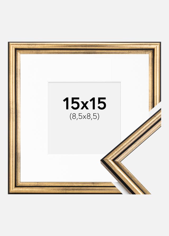 Marco Horndal Dorado 15x15 cm - Paspartú Blanco 9x9 cm