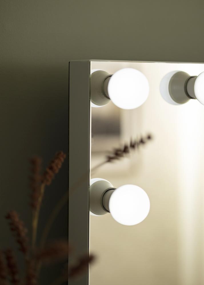 KAILA Espejo tocador Hollywood Edge 15 E27 Blanco 100x80 cm