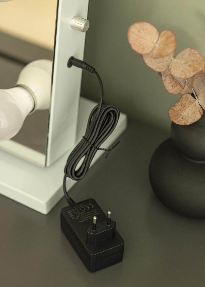 KAILA Espejo tocador Hollywood Edge 15 E27 Blanco 100x80 cm