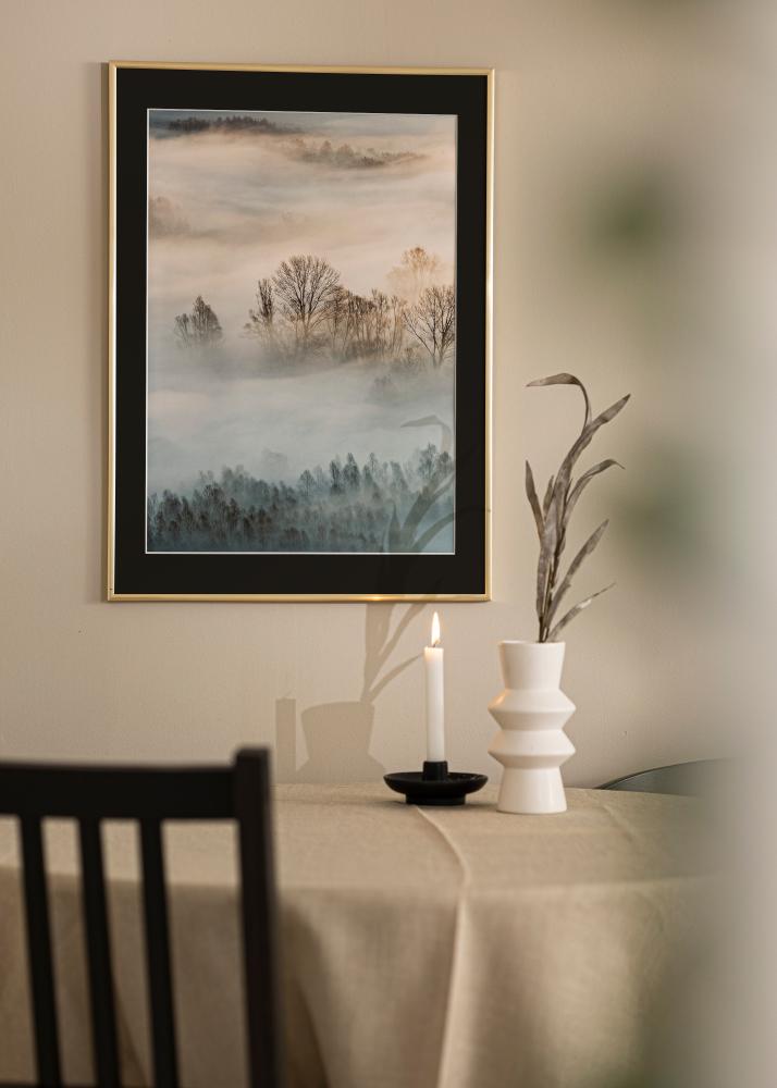 Marco New Lifestyle Dorado 70x100 cm - Paspartú Negro 24x36 inches