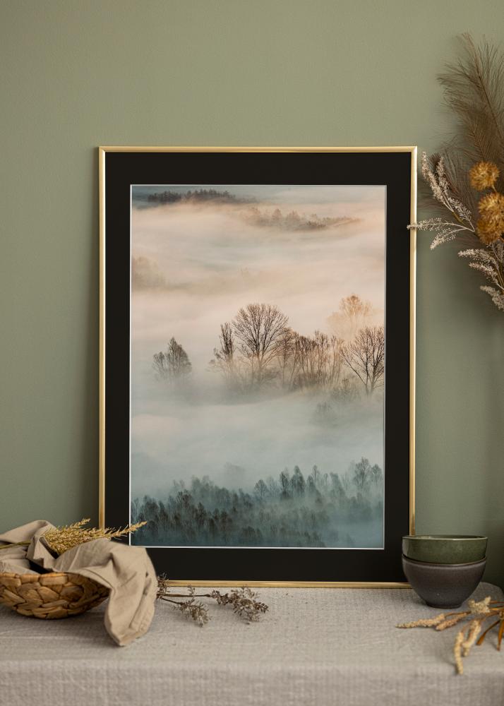 Marco New Lifestyle Dorado 70x100 cm - Paspartú Negro 24x36 inches