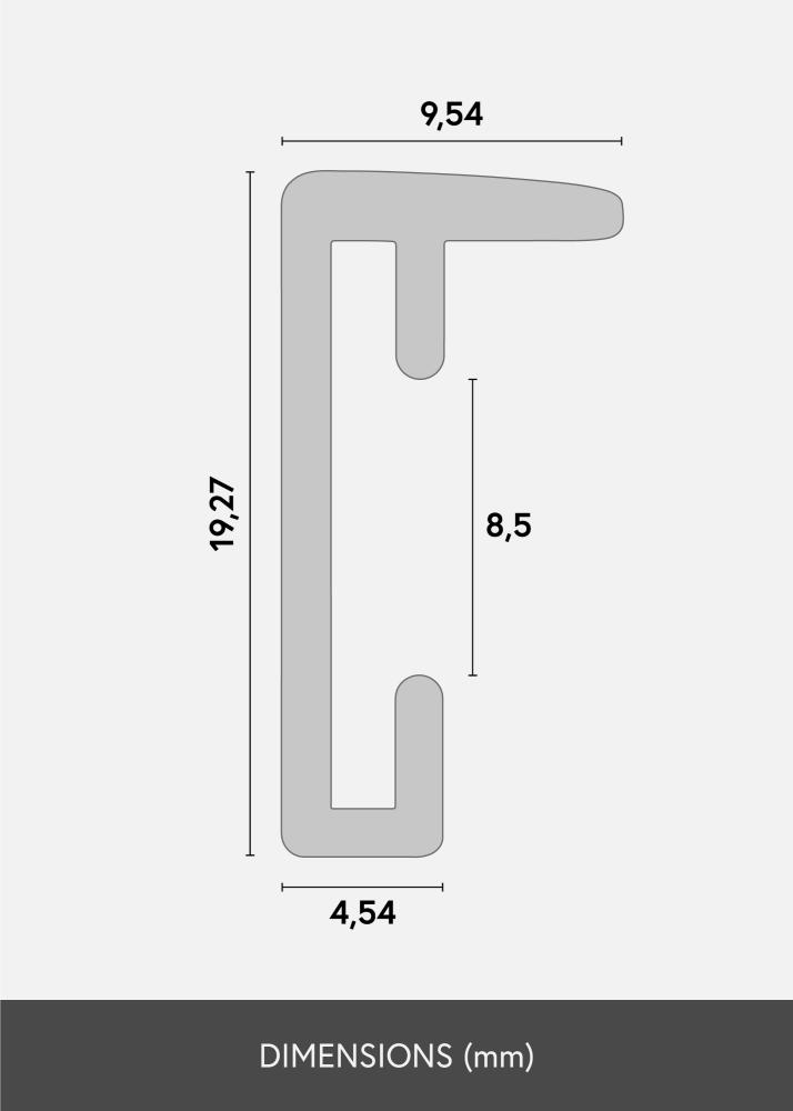 Marco Neptune Vidrio acrílico White Oak 50x70 cm