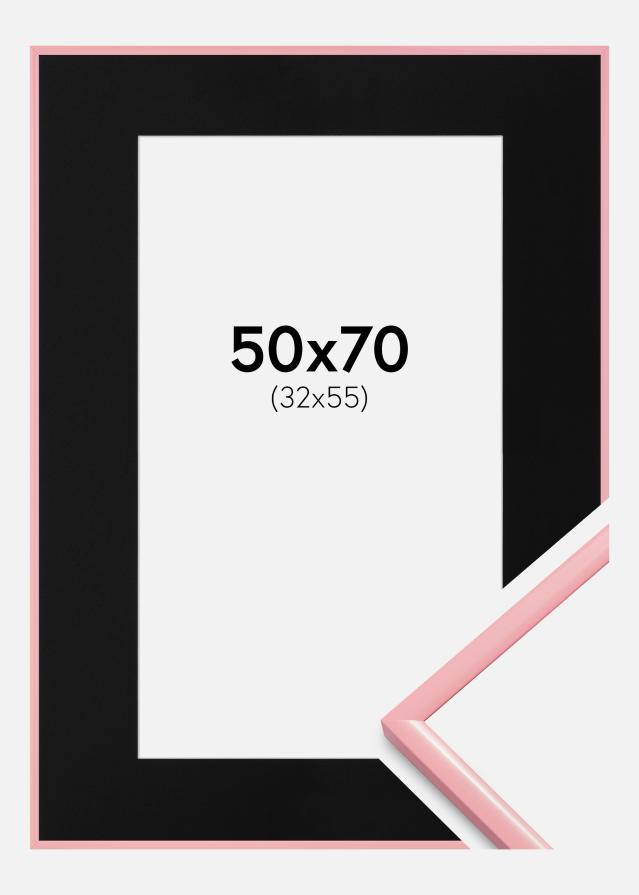 Marco New Lifestyle Rosa 50x70 cm - Paspartú Negro 33x56 cm