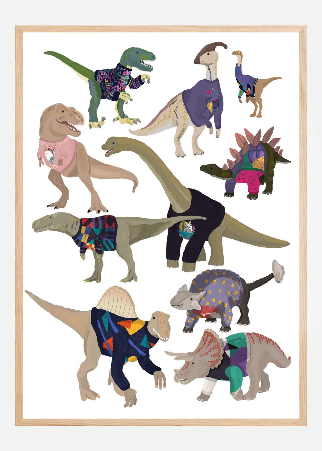 Product Image for Dinosaurs In 80s Jumpers Póster (21x29.7 cm (A4))