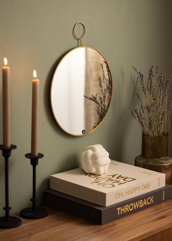 Espejo House Doctor The Loop Latón 32 cm Ø