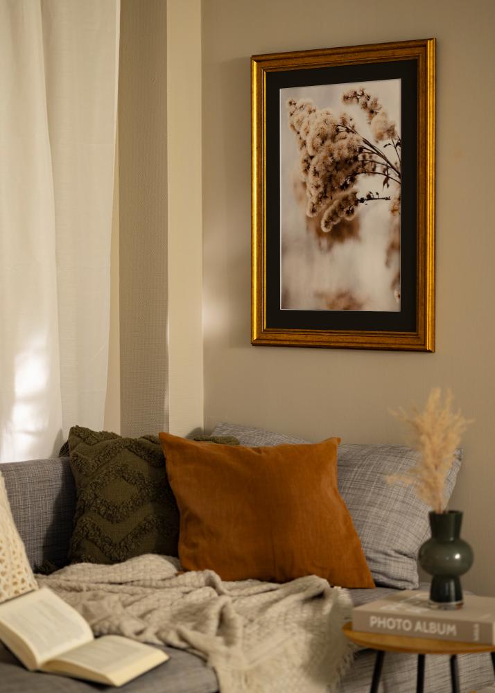 Marco Rokoko Dorado 50x60 cm - Paspartú Negro 40x50 cm