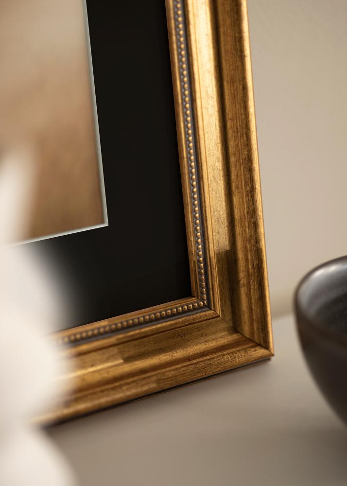 Marco Rokoko Dorado 50x60 cm - Paspartú Negro 40x50 cm