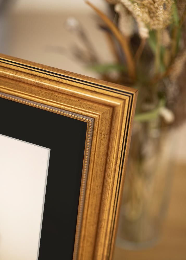 Marco Rokoko Dorado 50x60 cm - Paspartú Negro 40x50 cm