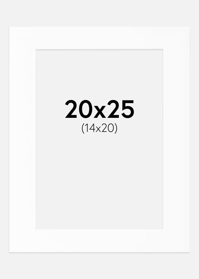 Paspartú Blanco Estándar (Borde interior blanco) 20x25 cm (14x20)