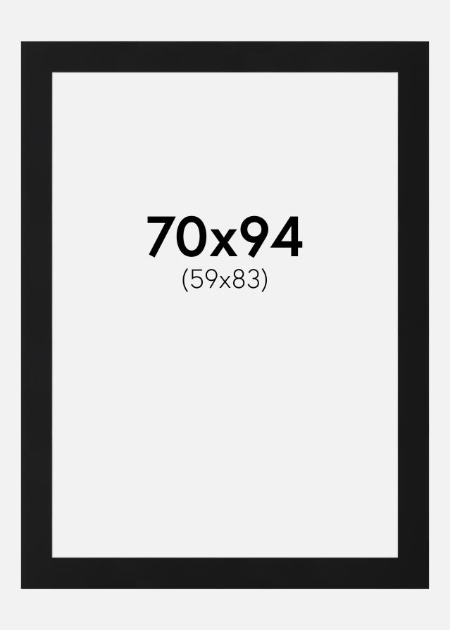 Paspartú Negro Estándar (Borde interior blanco) 70x94 cm (59x83)