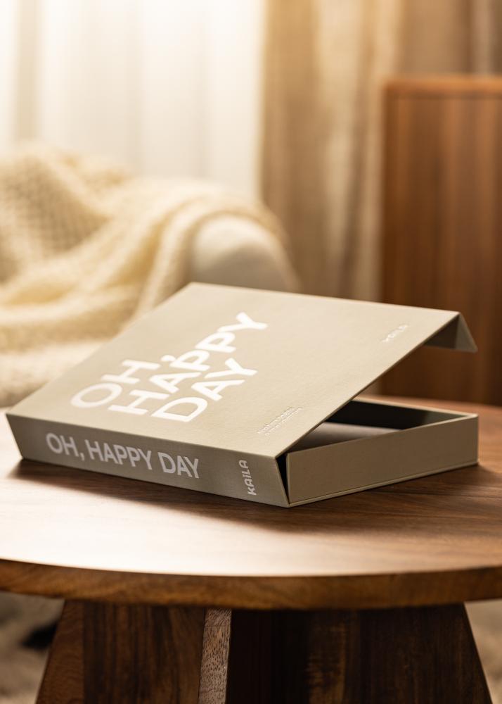 KAILA OH HAPPY DAY Grey - Coffee Table Photo Álbum (60 Negro Páginas)