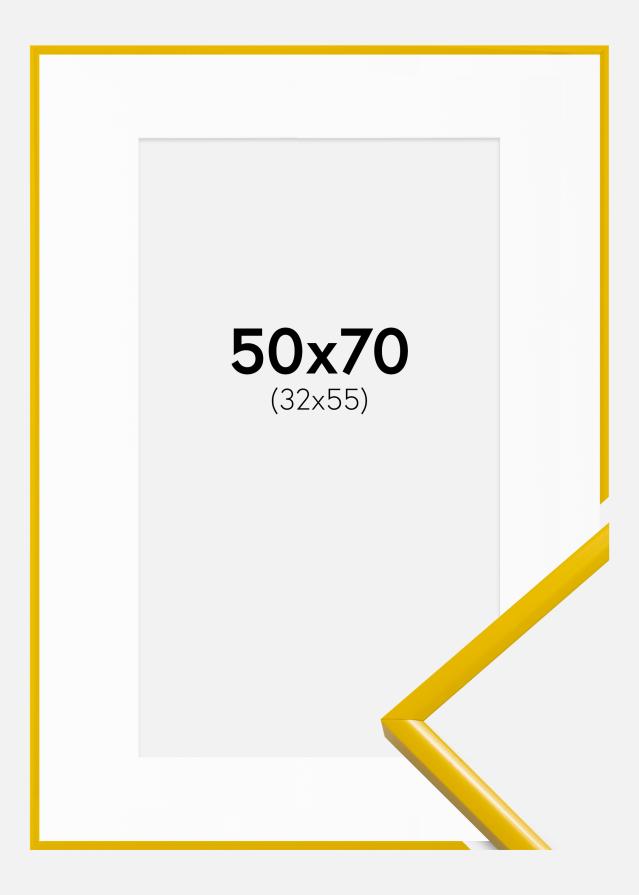 Marco New Lifestyle Amarillo 50x70 cm - Paspartú Blanco 33x56 cm