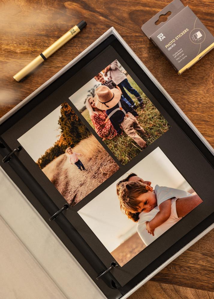 KAILA OH HAPPY DAY Grey - Coffee Table Photo Álbum (60 Negro Páginas)