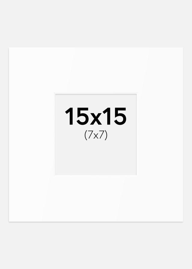 Paspartú Blanco Estándar (Borde interior blanco) 15x15 cm (7x7)