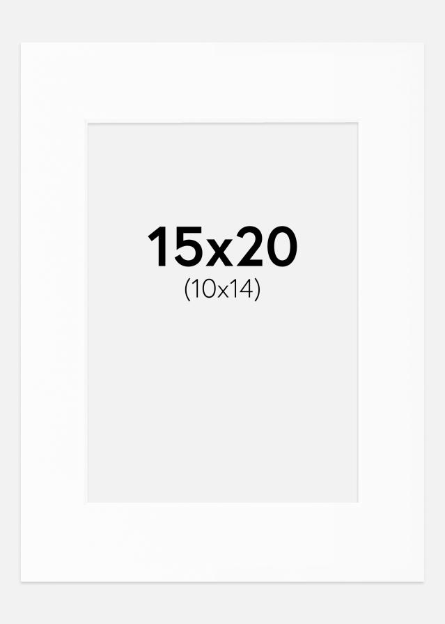 Paspartú Blanco Estándar (Borde interior blanco) 15x20 cm (10x14)