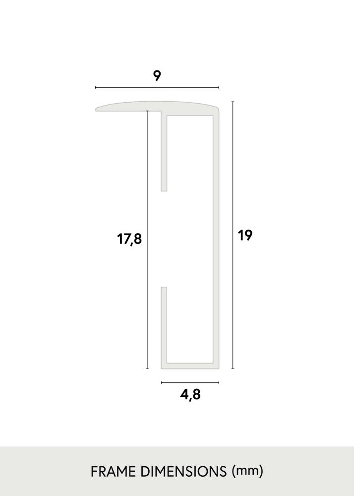 Marco Aluminio Vidrio acrílico Negro 70x100 cm