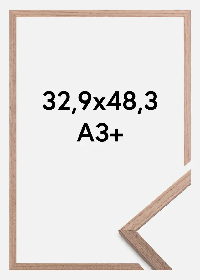 Marco Edsbyn Vidrio acrílico Nogal claro 32,9x48,3 cm (A3+)