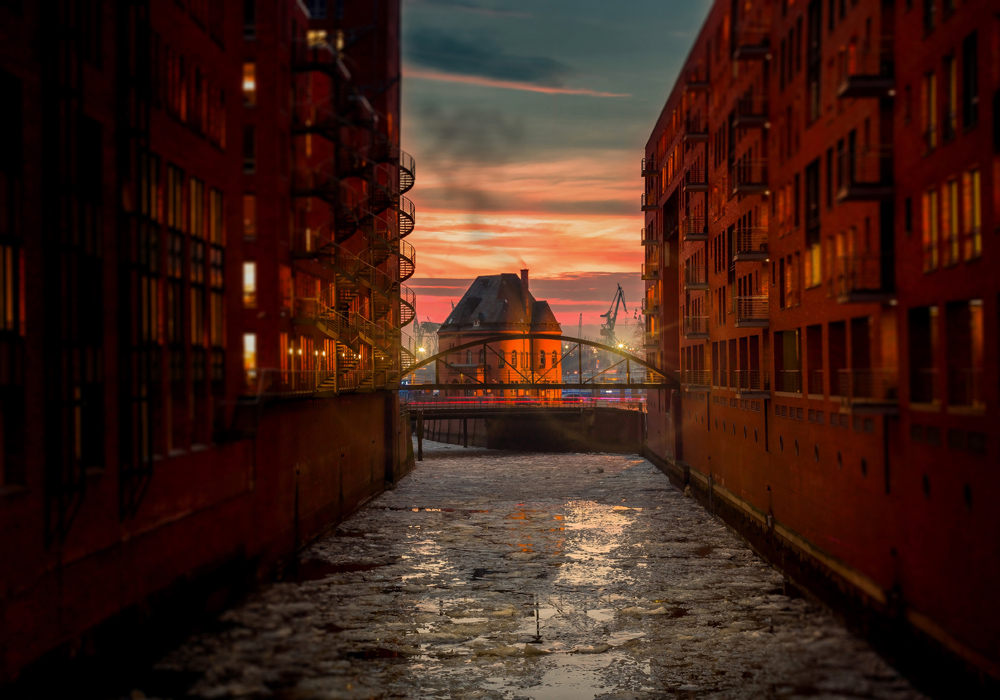 Póster Ciudad en agua